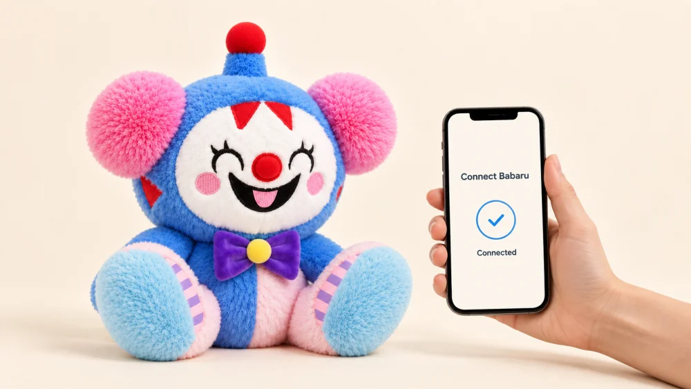 A phone showing Babaru successfully connected