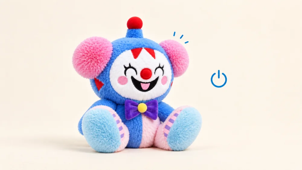Babaru beside a power-on symbol